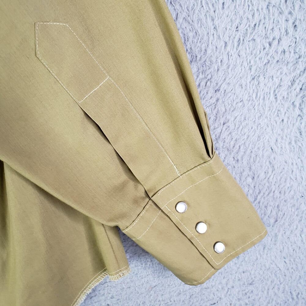 VTG 70s Pearl Snap Western Shirt Mens L Rockabilly Floral Cowboy Montgomery Ward - Picture 6 of 10